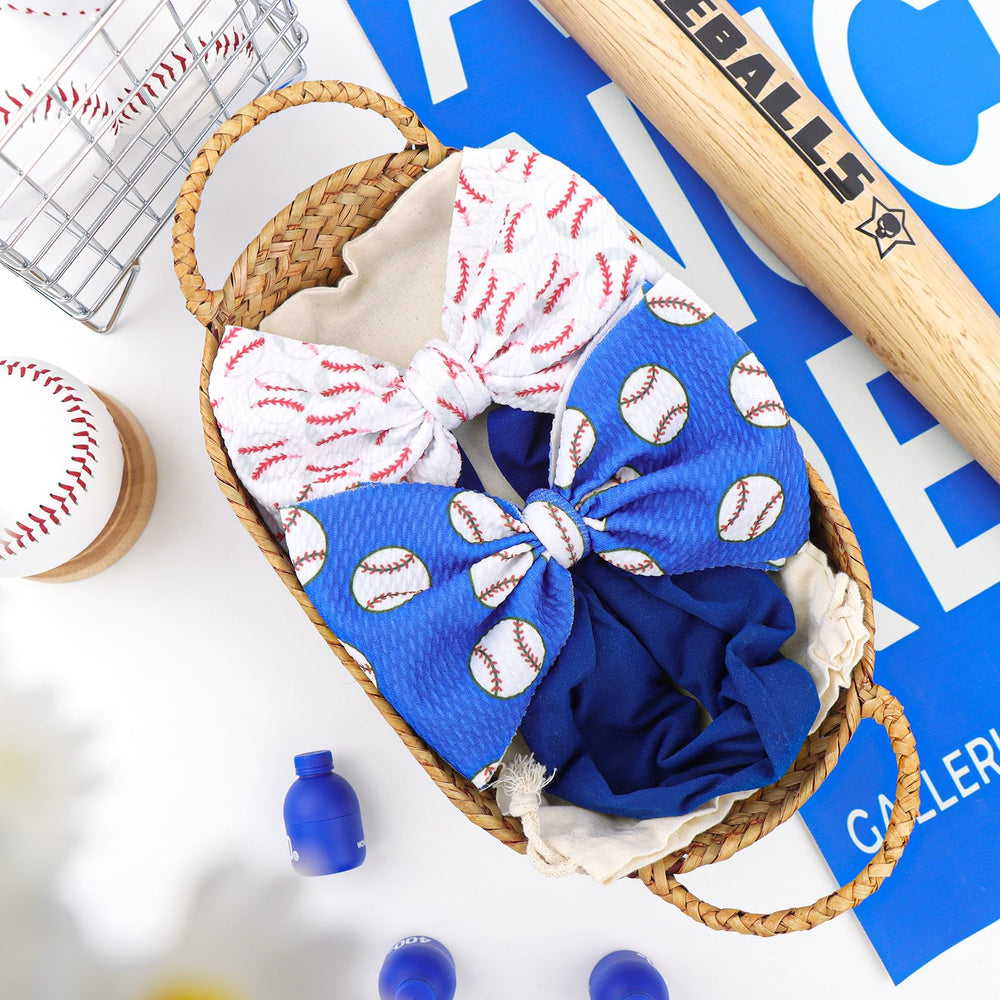 YanJie gift-ready blue baseball bows, perfect present for birthdays or celebrations.