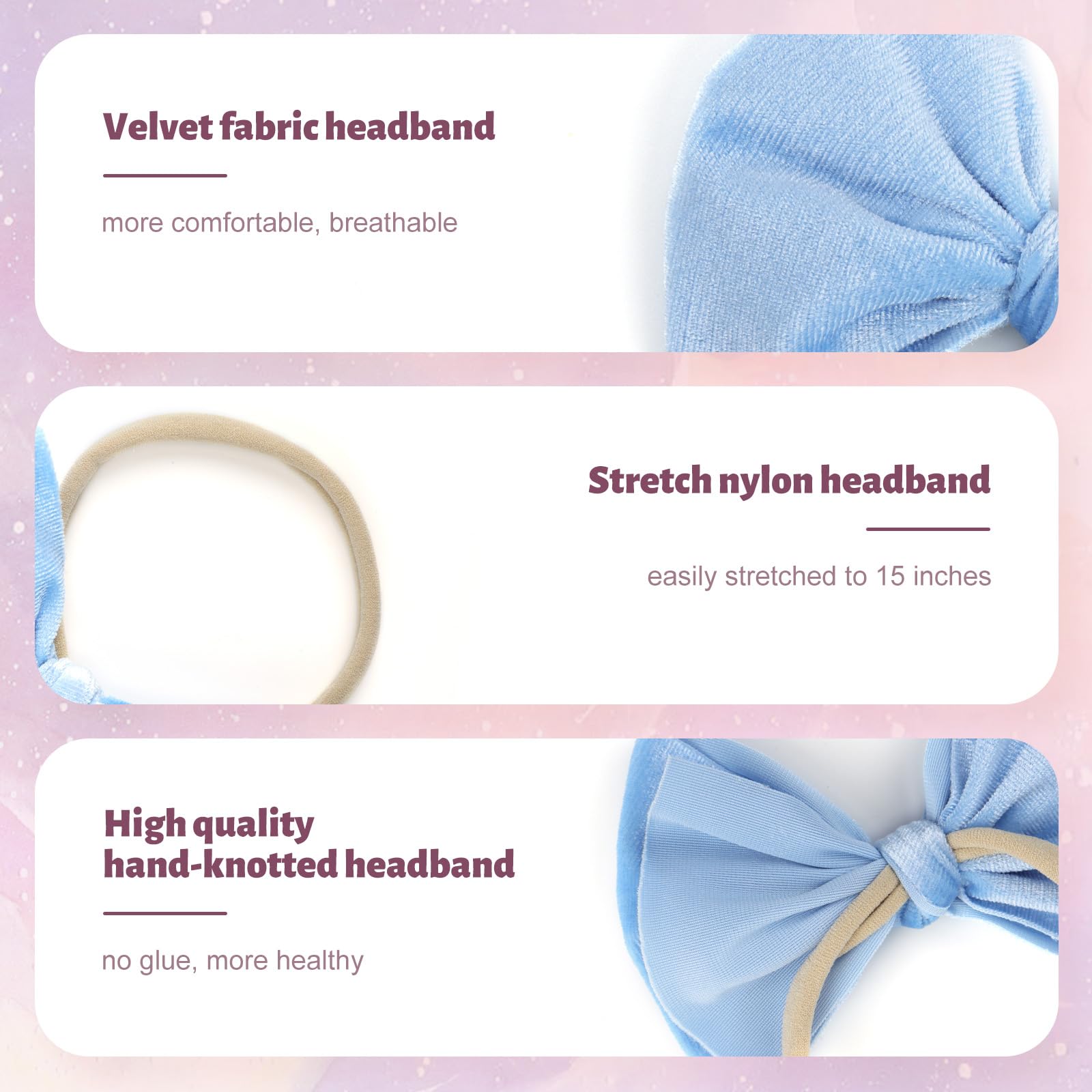 YanJie gift-ready velvet headbands perfect for baby showers and holidays.