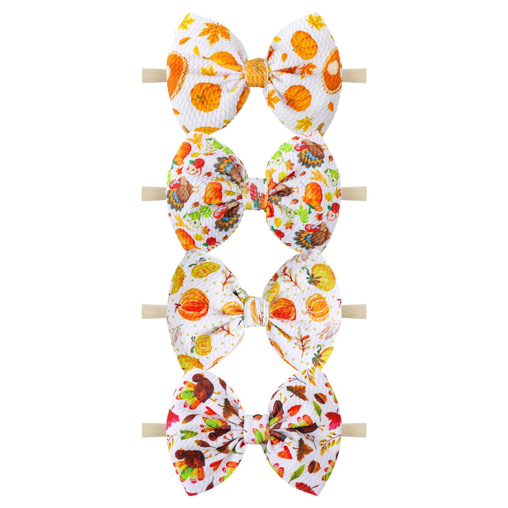 YanJie stretch pumpkin bow headband provides secure, comfy wear for babies