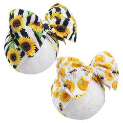YanJie hairband sunflower bow; soft stretch fits newborns for comfortable daily wear.