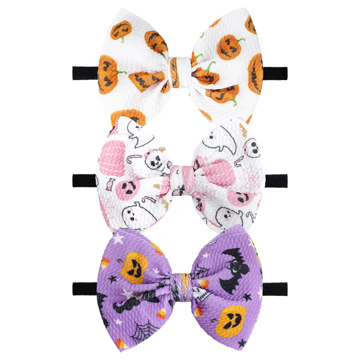 YanJie Halloween headband with ghost-pumpkin bow for photos