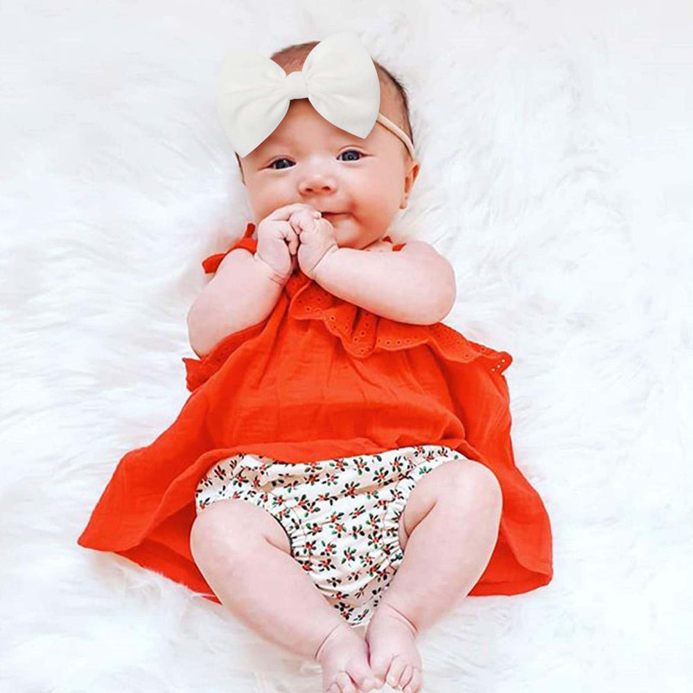YanJie headband closeup knotted bows highlighting soft nylon and secure wear