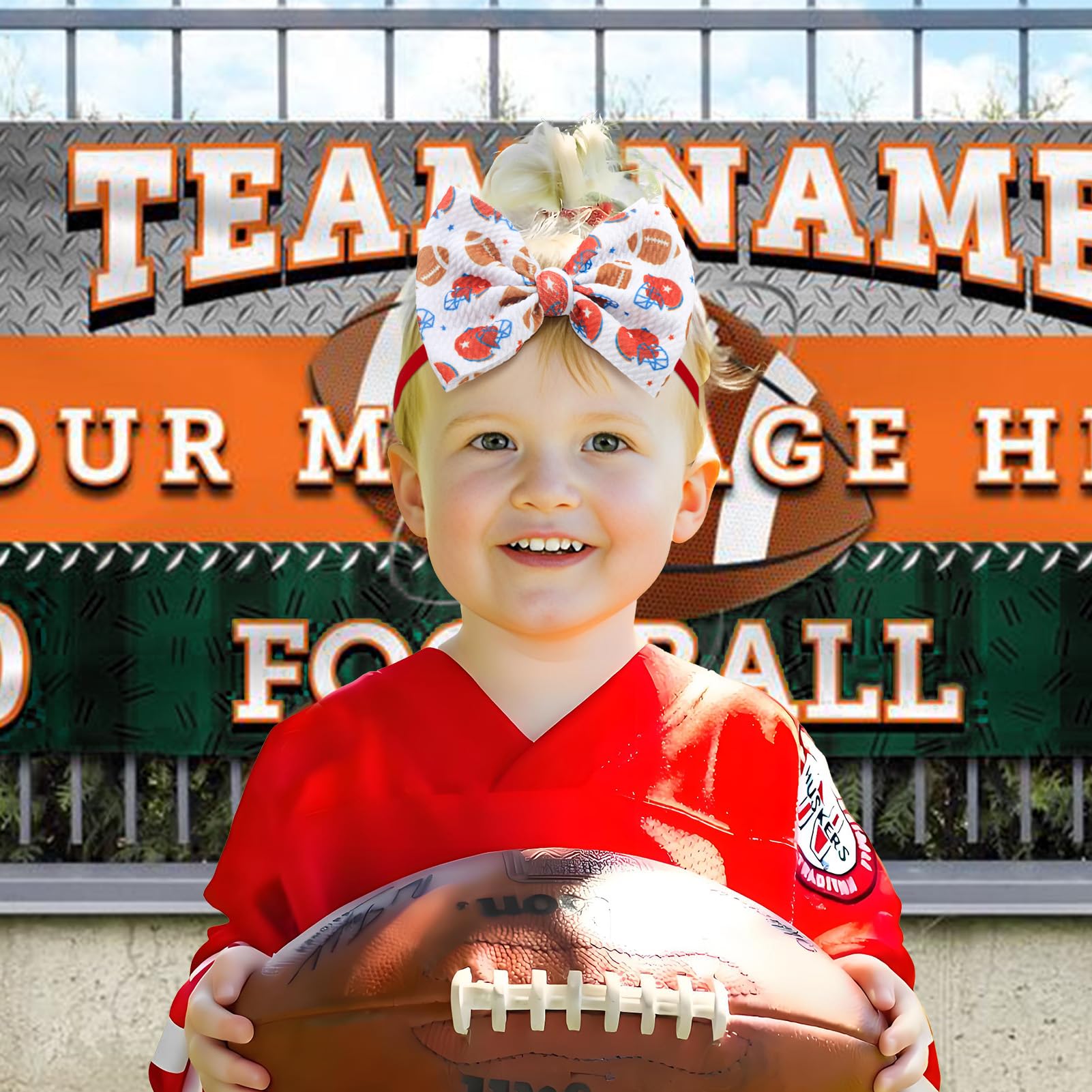 YanJie headband closeup rugby helmet pattern bold everyday wear.
