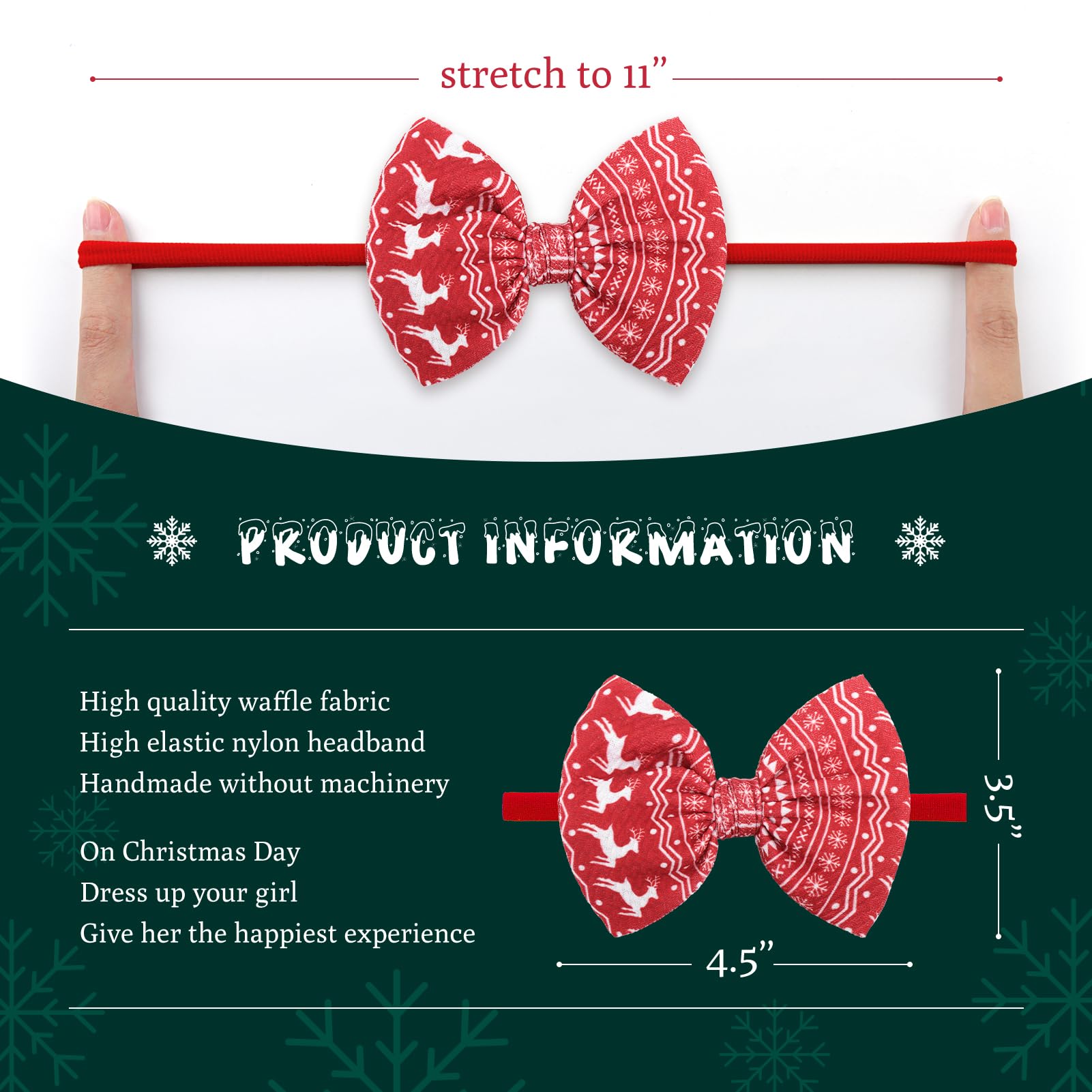 YanJie newborn headband offers a comfortable, soft fit for tiny heads.