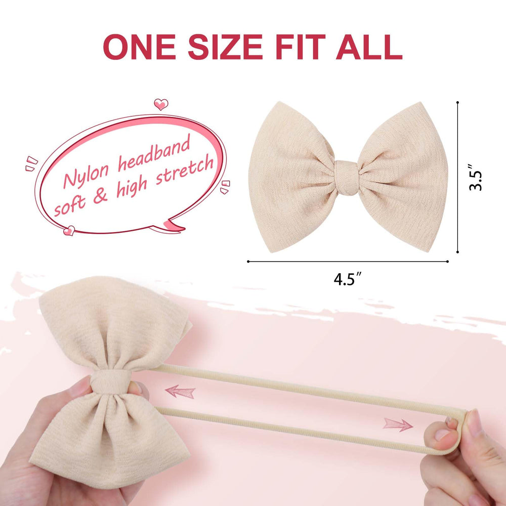 YanJie nylon-stretch headband close-up showing soft fabric and secure fit for babies.