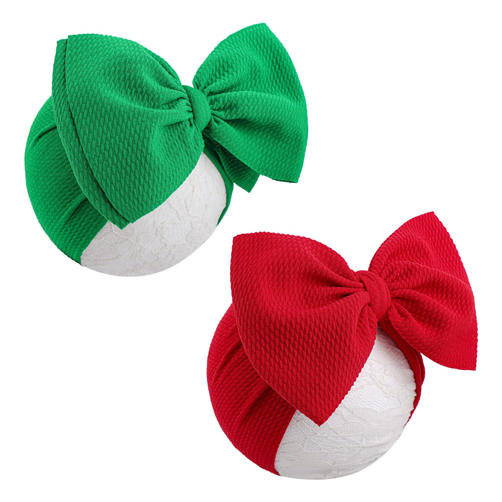 YanJie headbands front view with festive bows for adorable baby photos