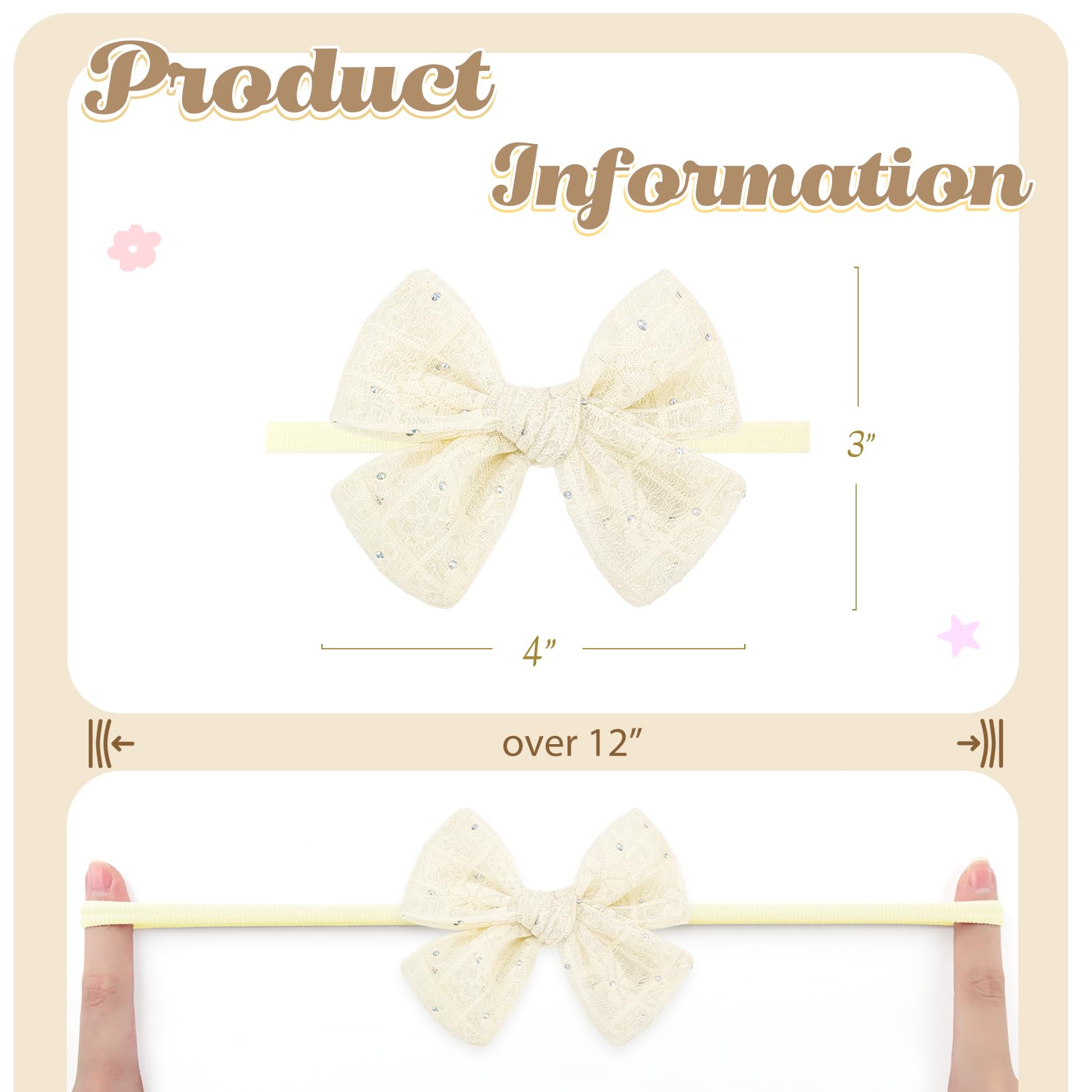 YanJie lace bow front view in black highlights delicate rhinestones