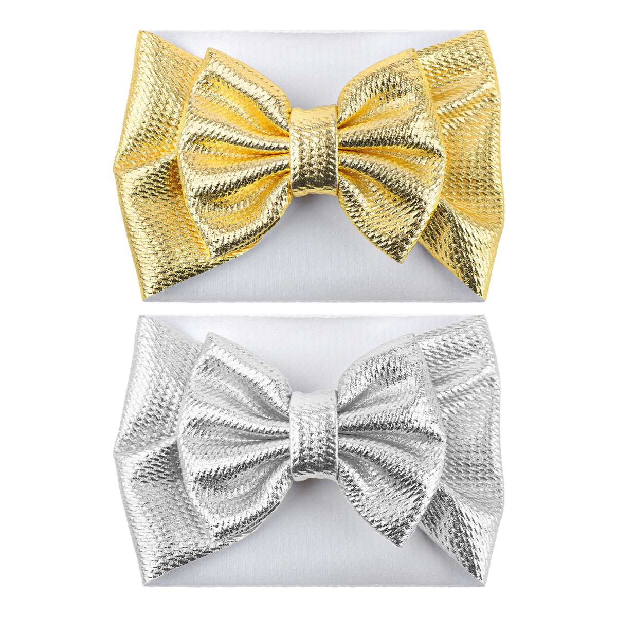 YanJie metallic gold-silver baby headbands in a 2pcs pack for stylish daily wear