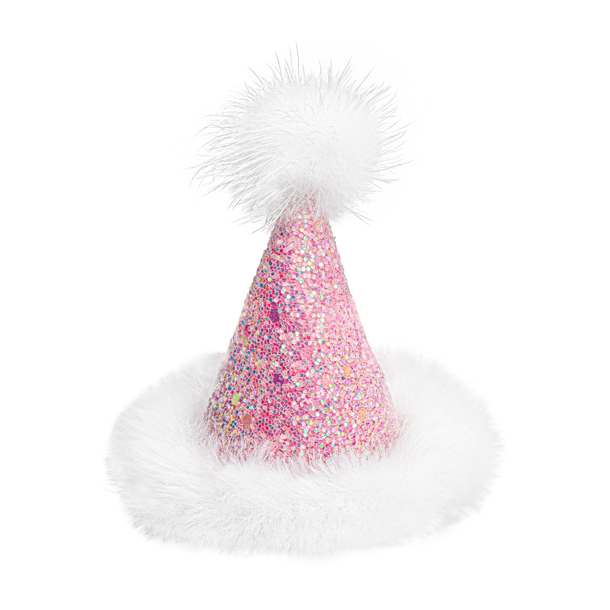 YanJie mini Santa hat glitter hair clip pink adds festive sparkle for holiday hairstyles.