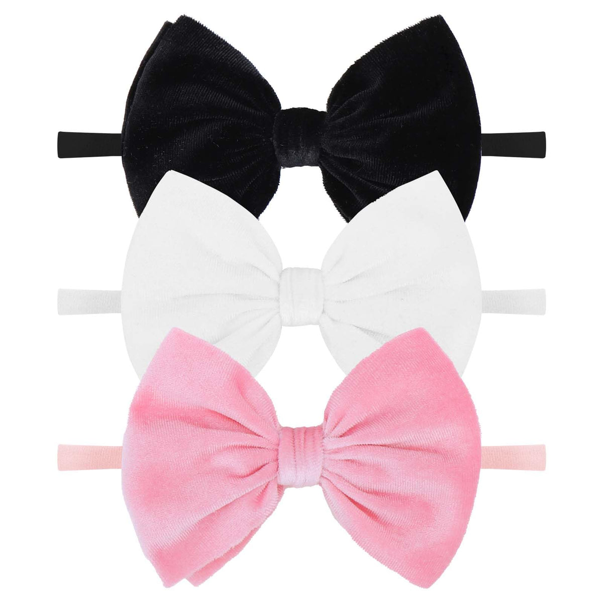 Yanjie newborn velvet bow black closeup for chic baby photo shoots.