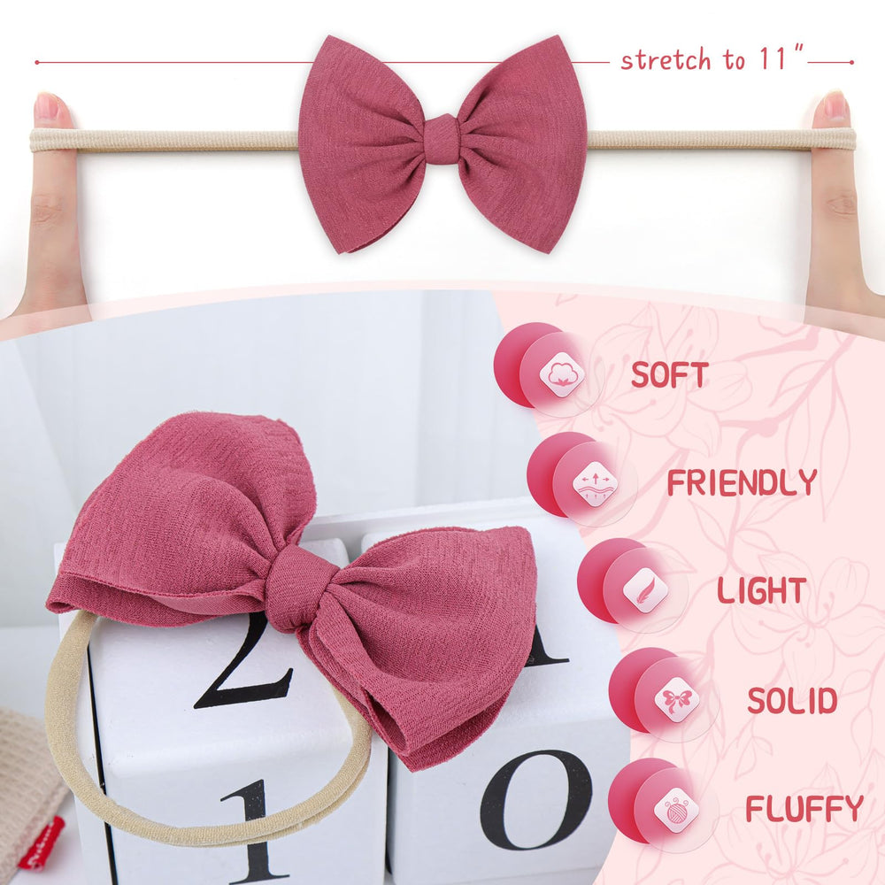 YanJie nylon headbands set suitable from newborns to toddlers, growing with your child.
