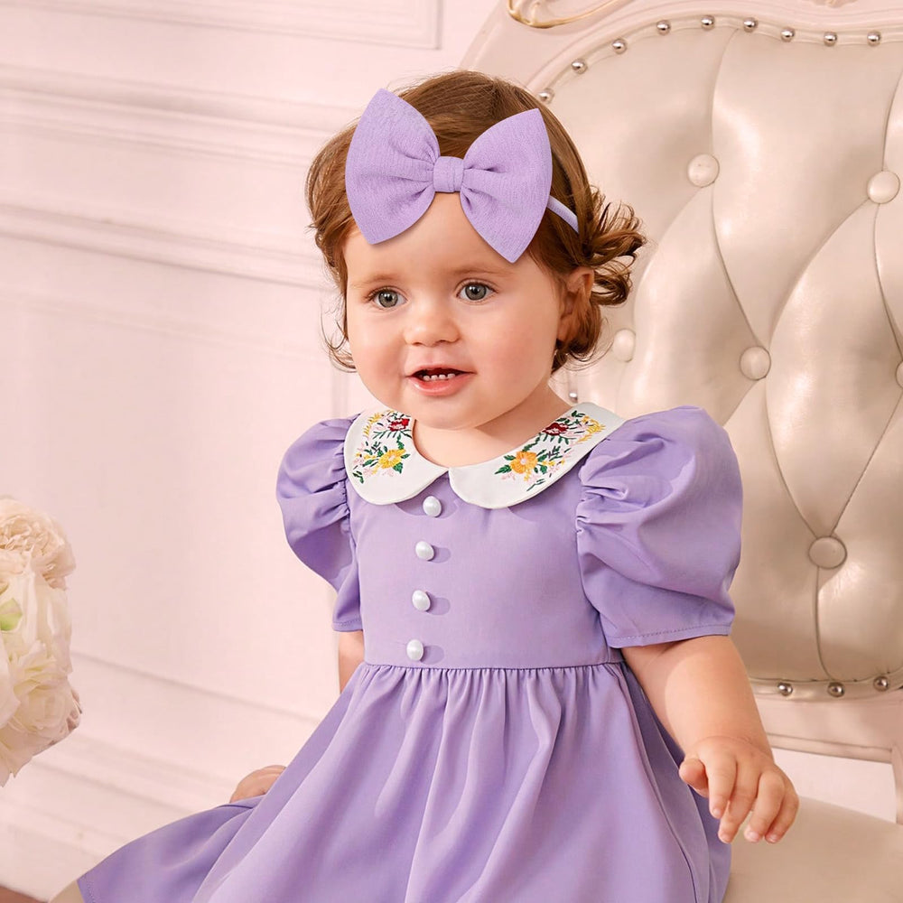 YanJie one-size-fits-all infant headband fits newborn to toddler with gentle stretch.