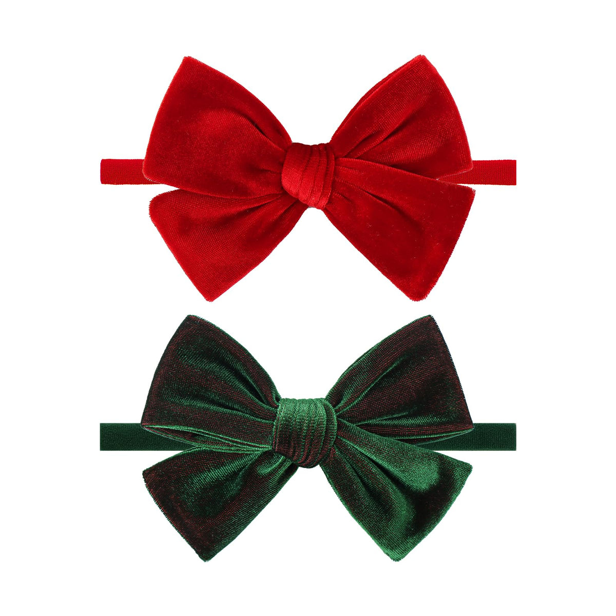 YanJie red velvet bow headband 4 inch, ideal for holiday photos.