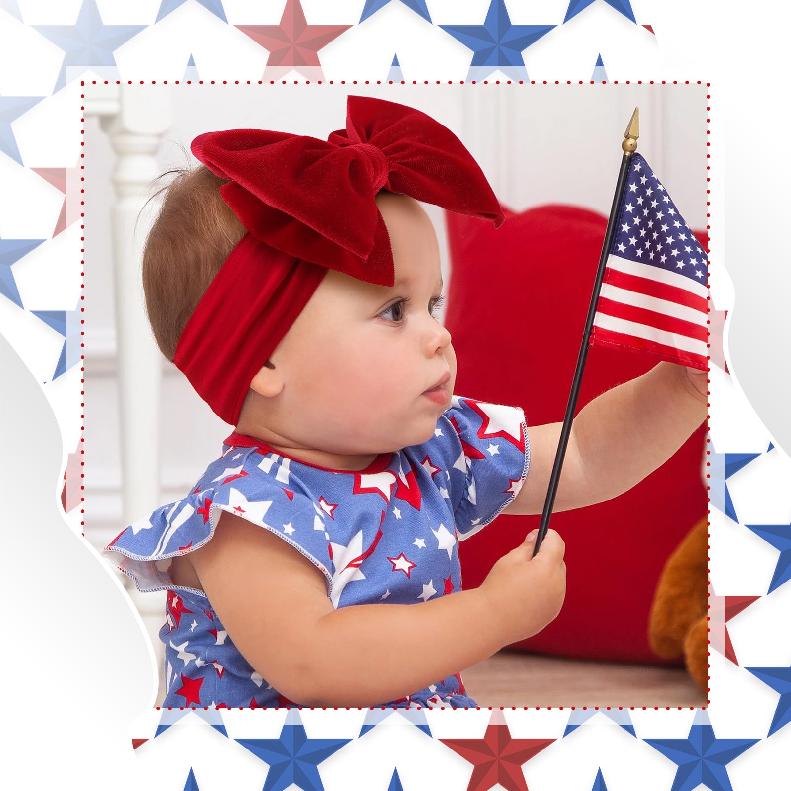 YanJie red velvet bow with heart pattern adds playful charm to outfits.