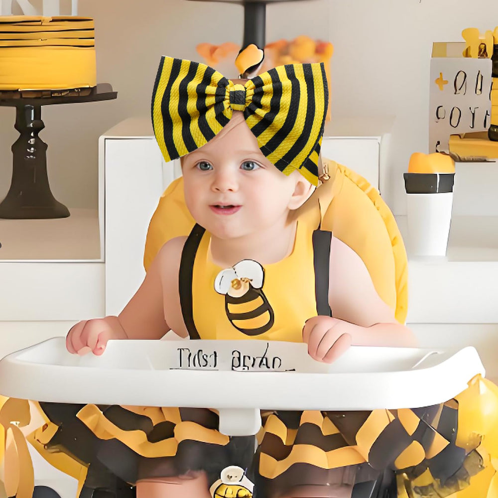 YanJie soft waffle fabric bows provide gentle hold for delicate baby hair