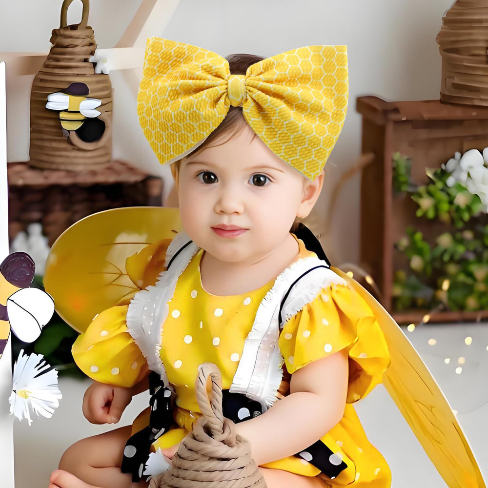 YanJie soft waffle fabric bows keep gentle on delicate baby hair.