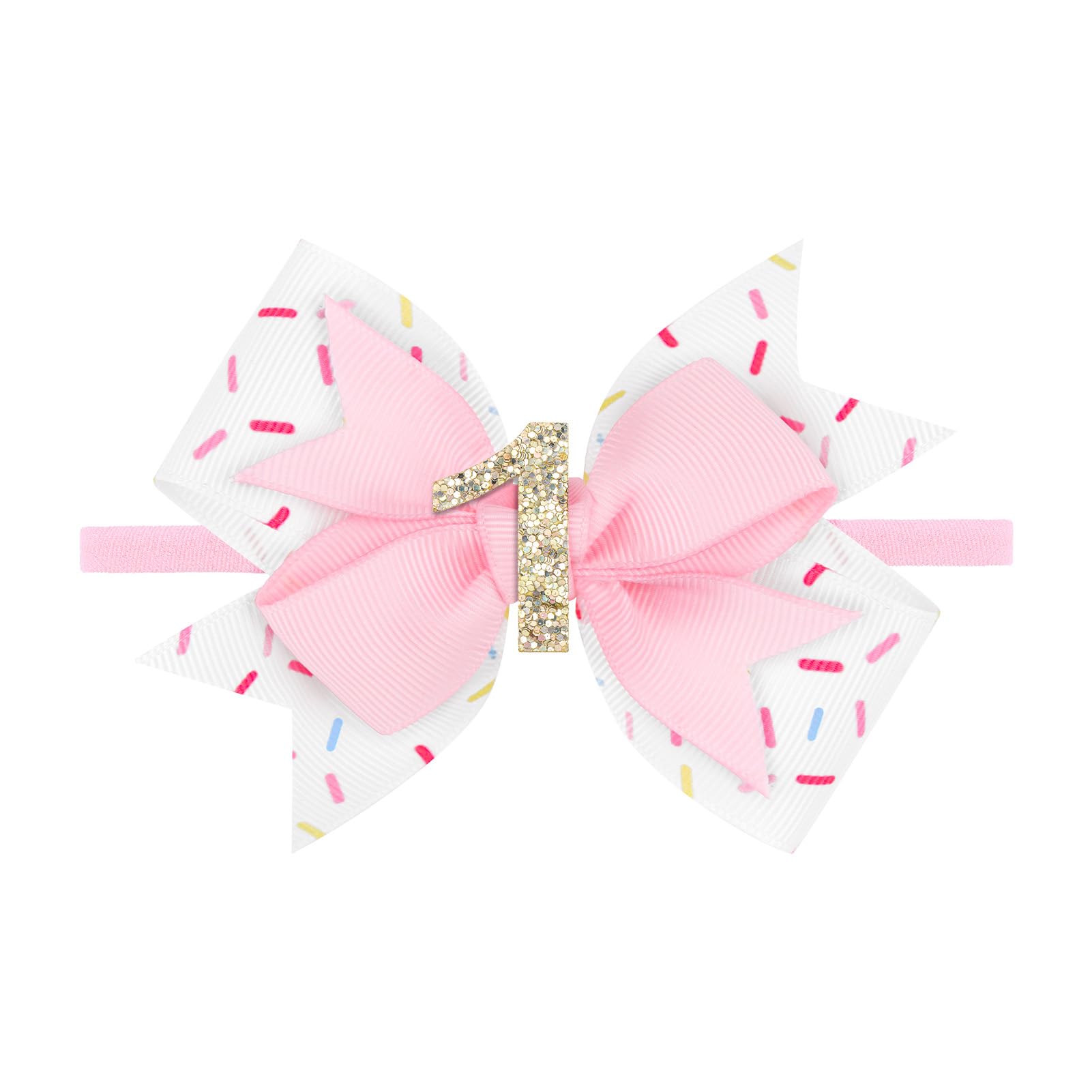 YanJie sprinkle bow for first birthday on newborn headband adds photo-ready sparkle