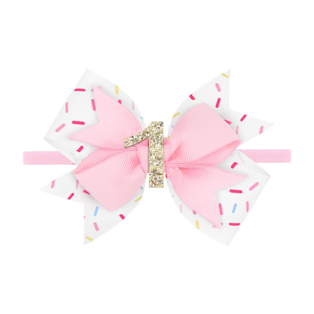 YanJie sprinkle bow for first birthday on newborn headband adds photo-ready sparkle