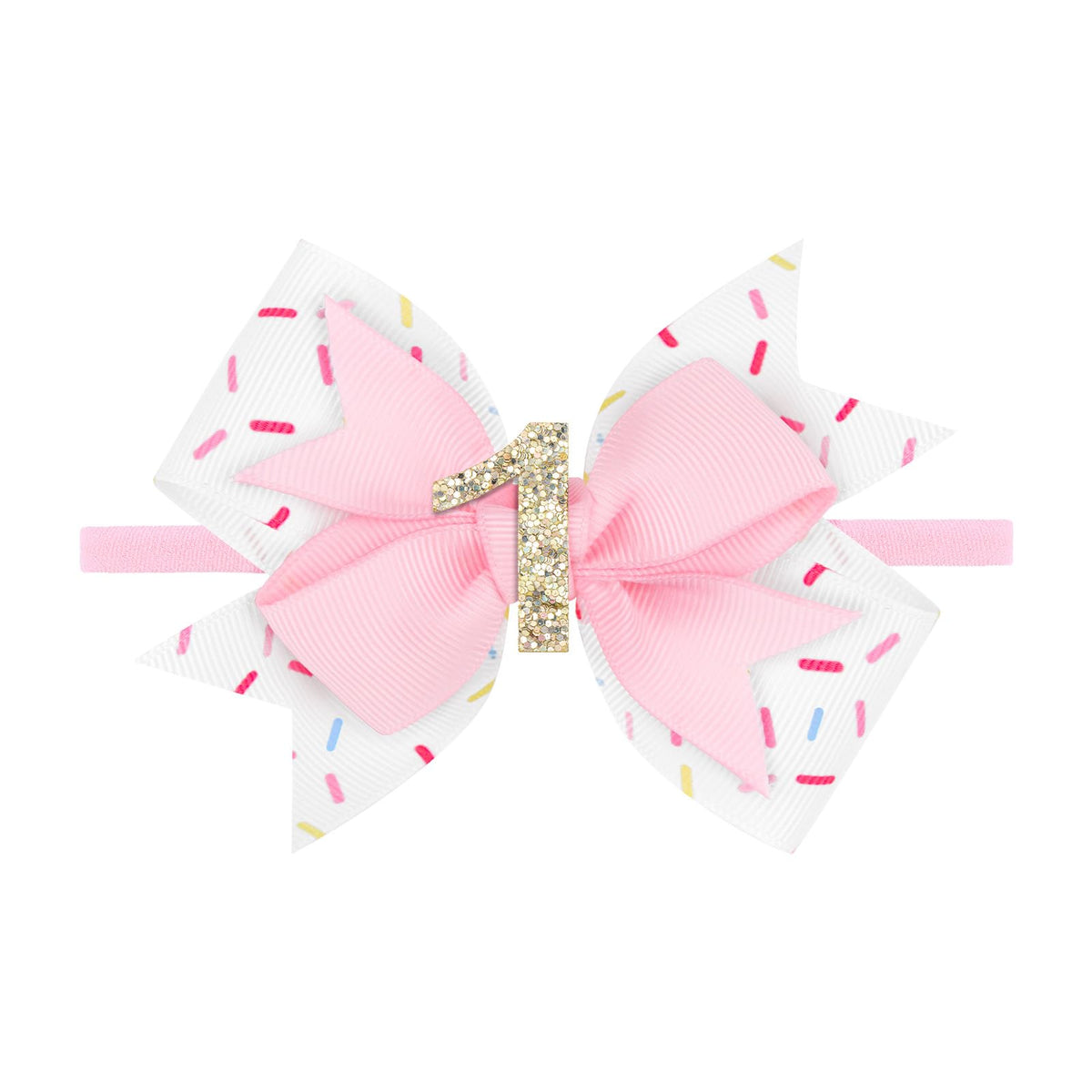 YanJie sprinkle bow for first birthday on newborn headband adds photo-ready sparkle