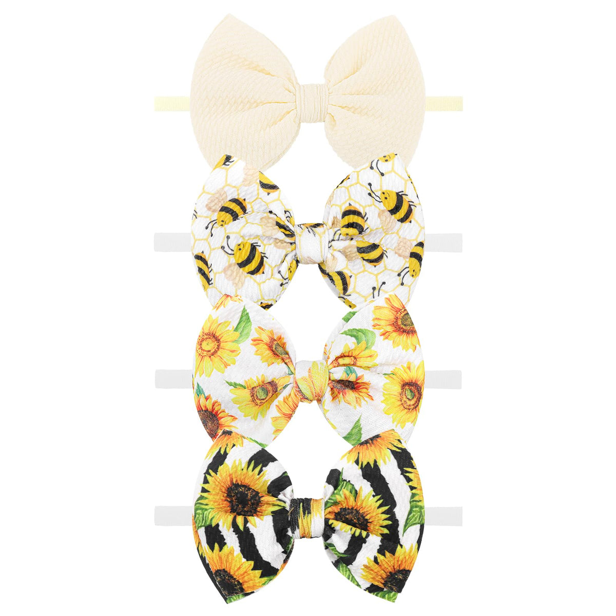 YanJie sunflower bows set for baby girls, soft and comfortable for all-day wear.