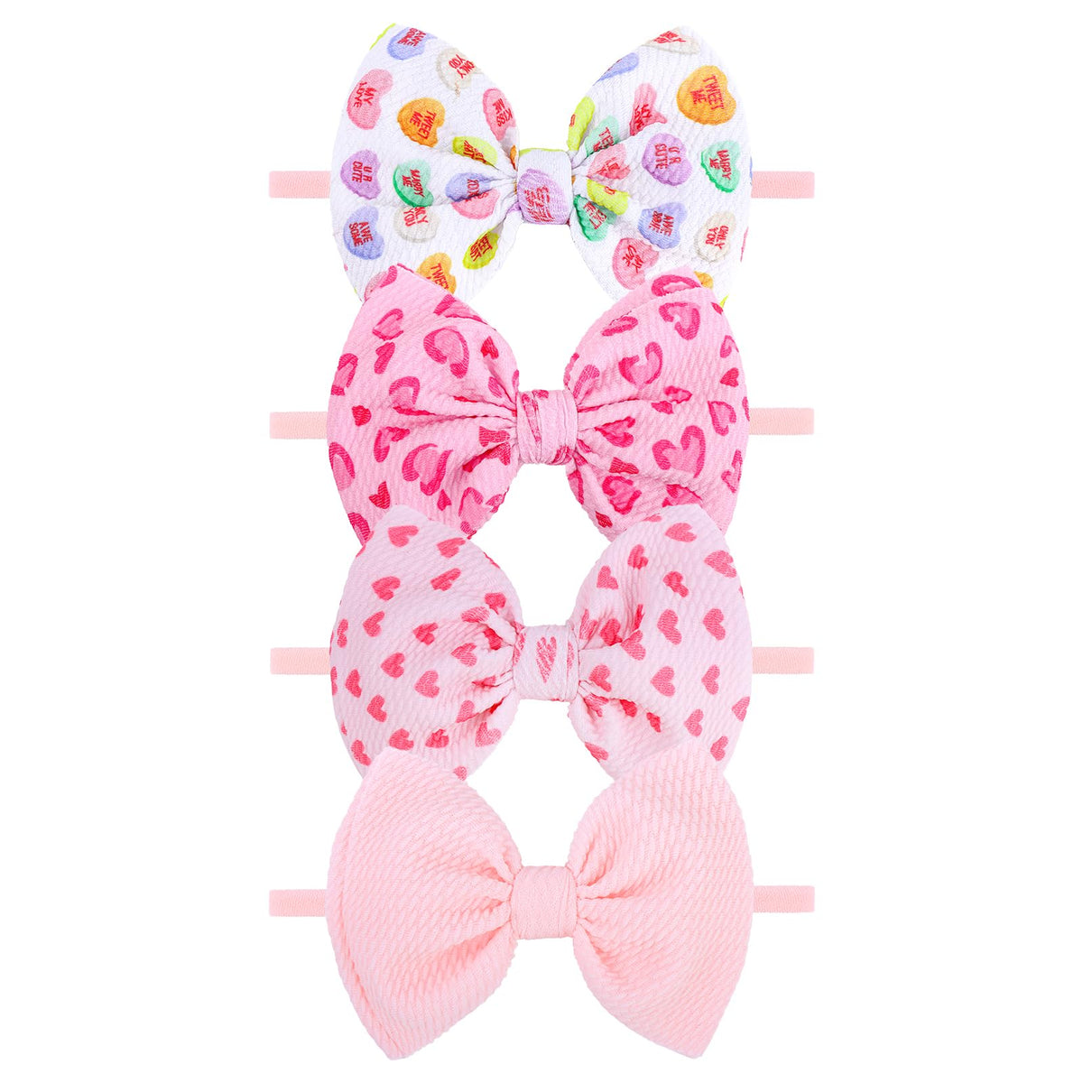 YanJie Valentine bow headband on soft nylon band for gentle daily wear