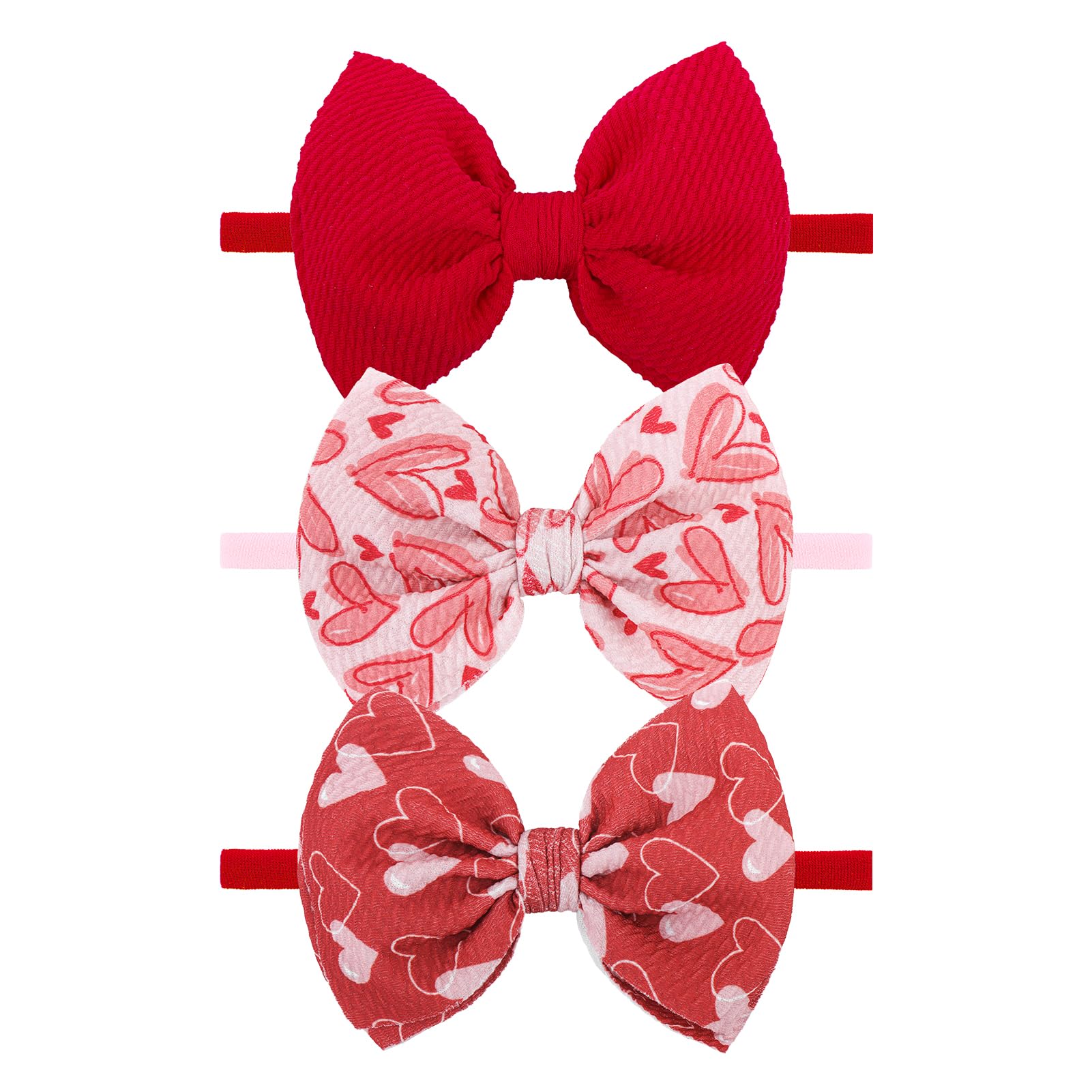 YanJie Valentines Bows red heart headband adds cute charm for Valentine's Day outfits.