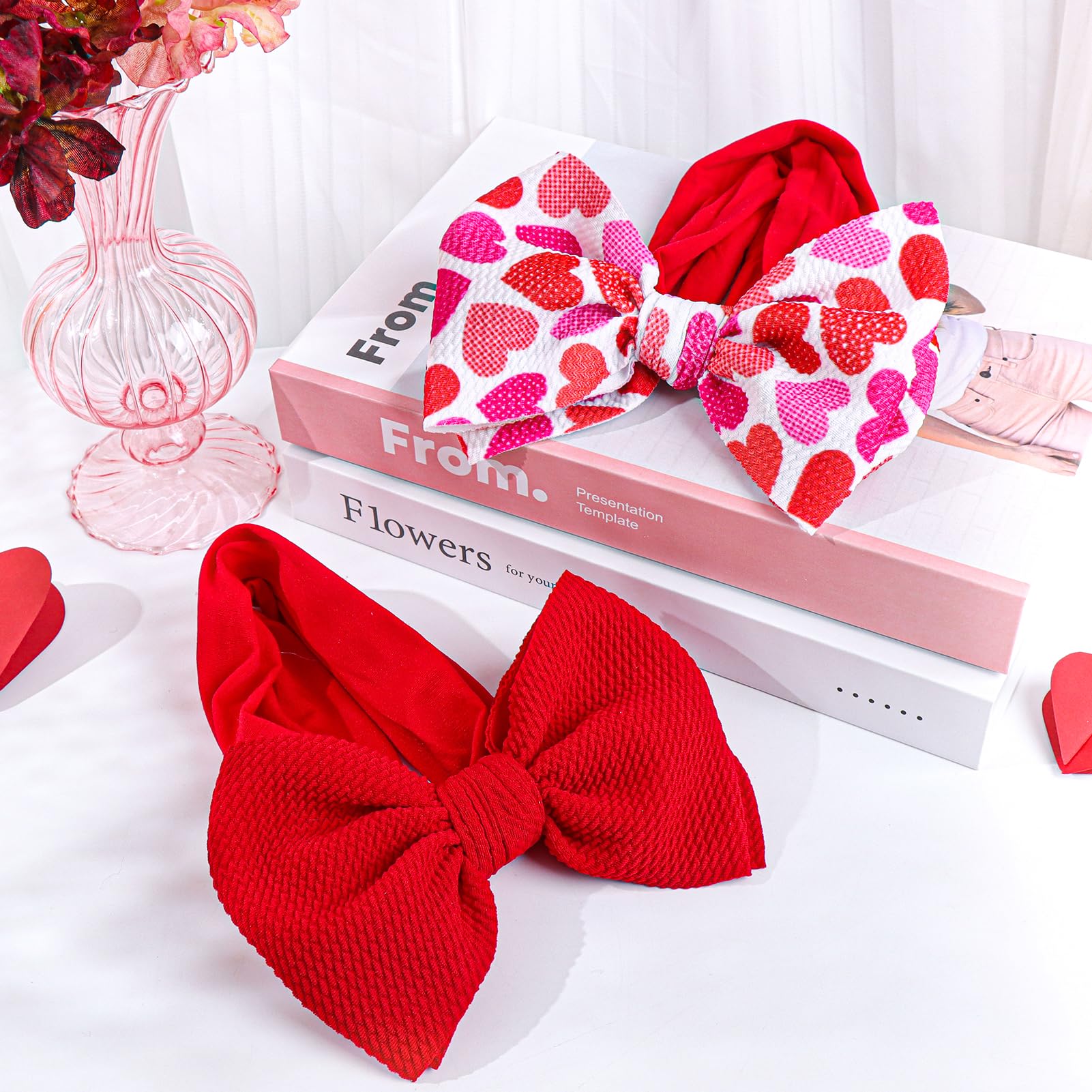 YanJie valentines headband; one-piece knot design reduces snag risk