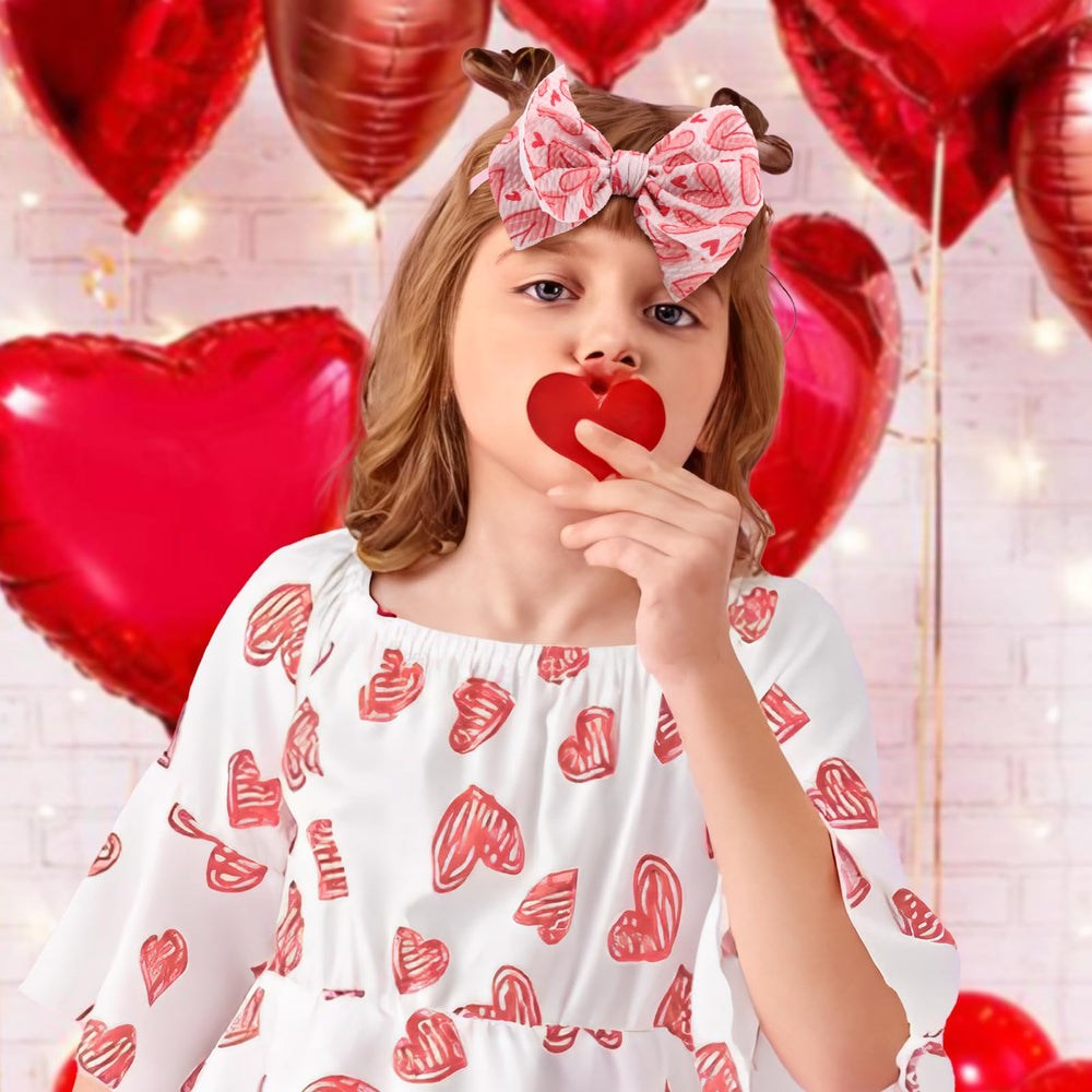 YanJie Valentines bows toddler headband set showcases three cute styles for everyday wear.