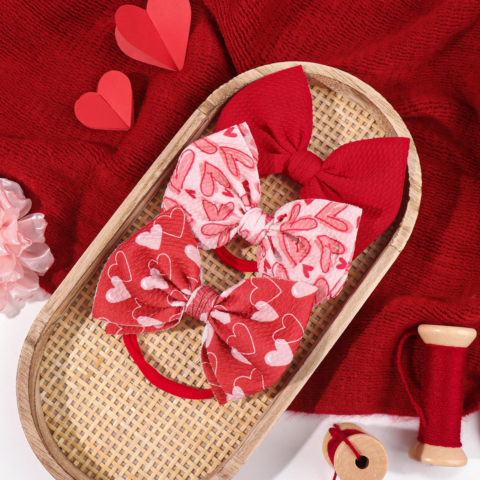 YanJie Valentine bows styled for holidays and everyday wear, perfect for photo props.
