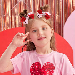 YanJie Valentines heart hair clip pink brightens outfits and stays secure during play