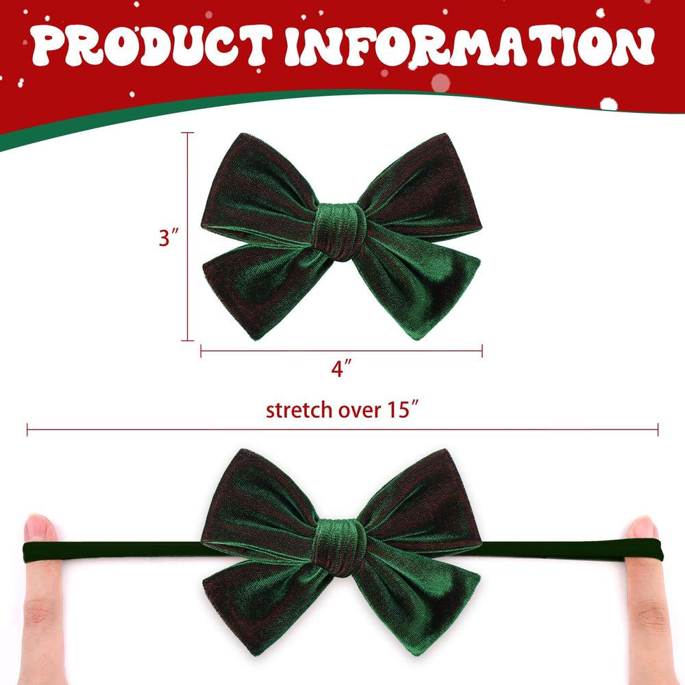 YanJie velvet bow closeup on headband showing soft texture.