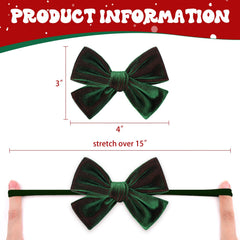 YanJie velvet bow closeup on headband showing soft texture.