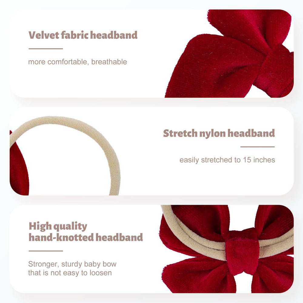 YanJie handmade knot closeup of velvet bow headband craftsmanship