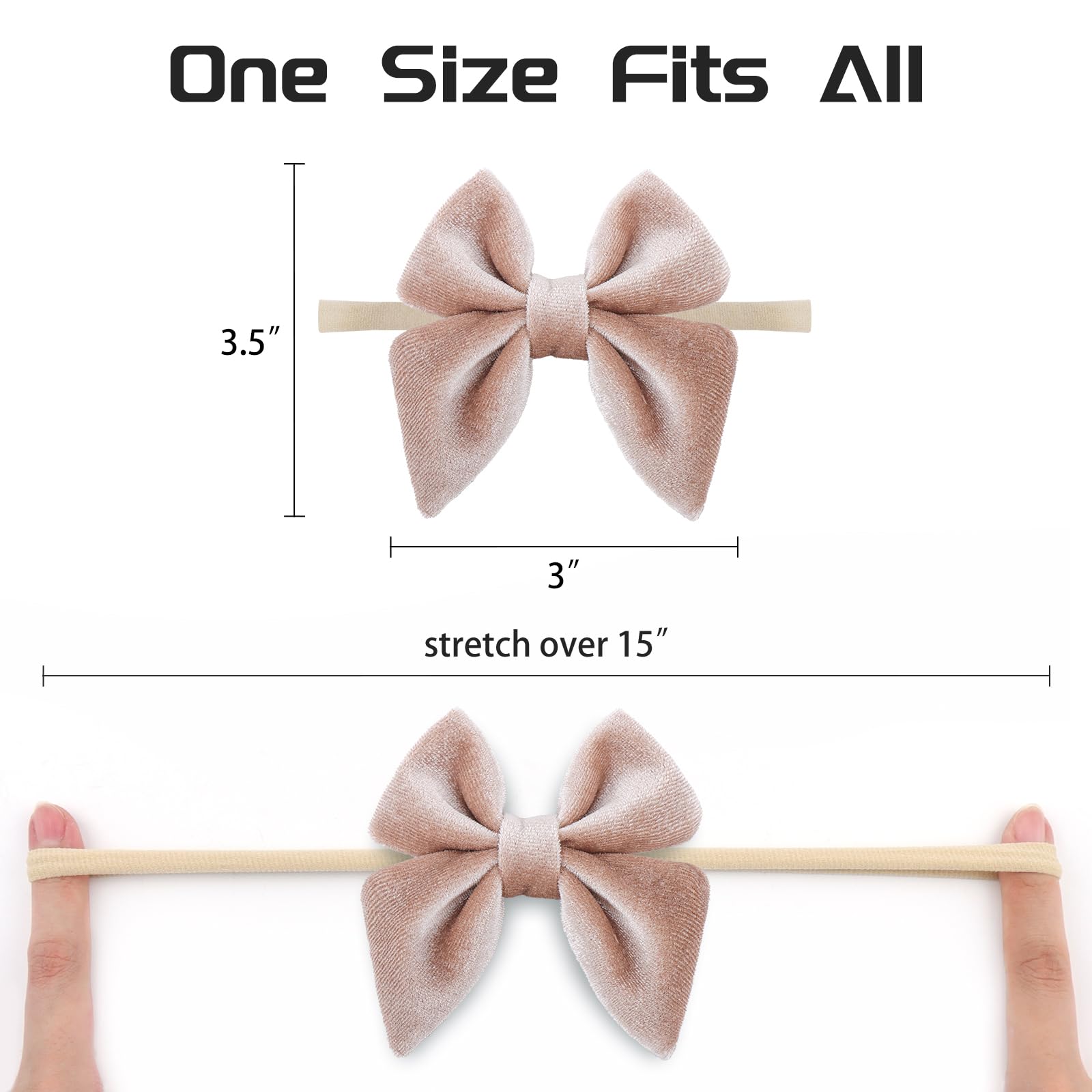 YanJie velvet bow headband in white highlighting light fabric