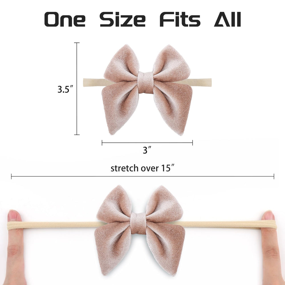 YanJie velvet bow headband in white highlighting light fabric