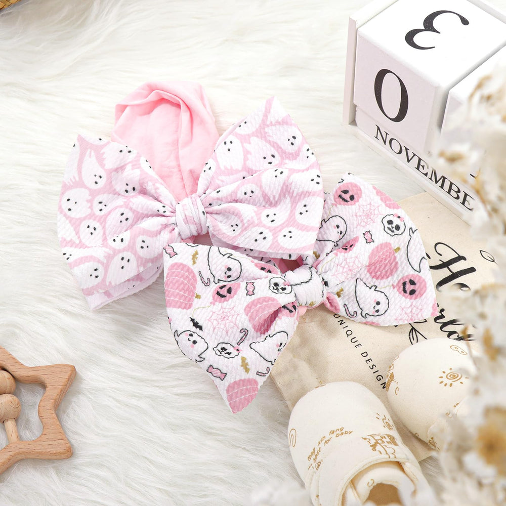 YanJie white headband with ghost pattern, Halloween style