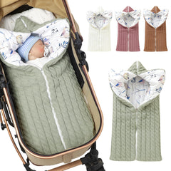 Yanmucy baby swaddle blanket zipper-closed view, secure warmth for peaceful nights.