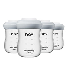 yanyoyo glass breastmilk bottle 5.4oz wide neck shows clear measurement