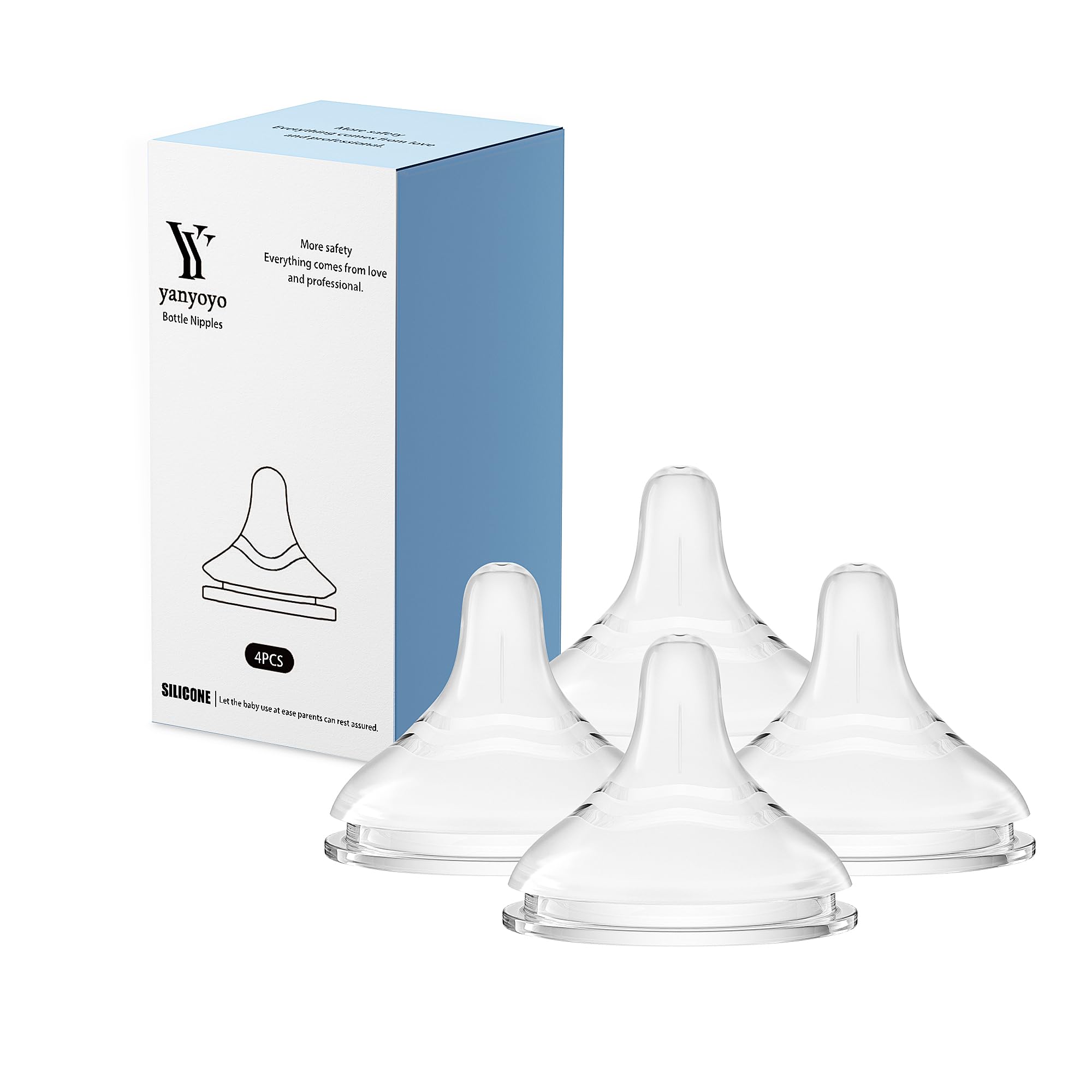 yanyoyo silicone nipple with breast-like design for natural feeding feel