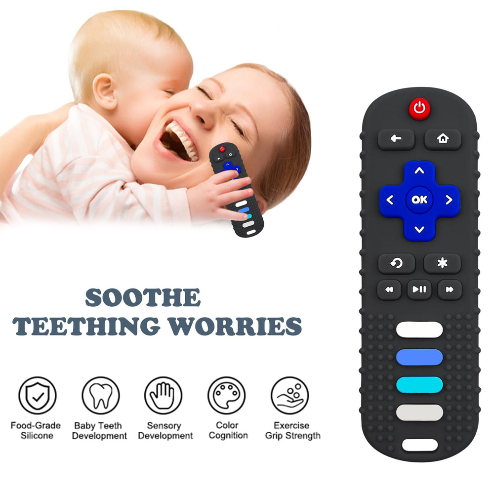 YAPPROMO remote teether side view showing compact size for tiny hands.