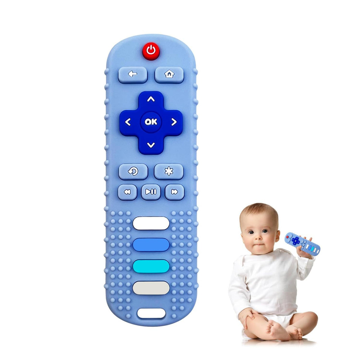 YAPPROMO remote teether front view supports soothing gums and early exploration