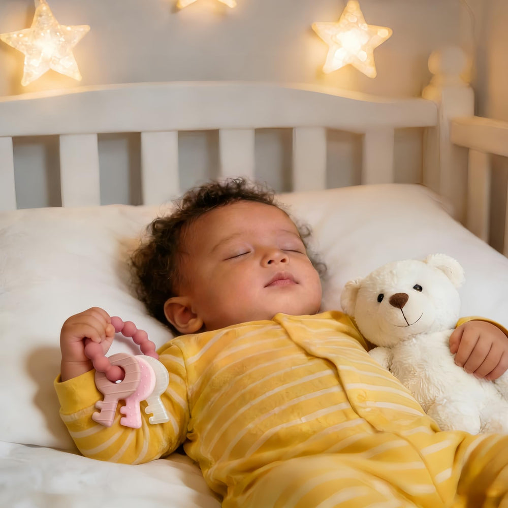 YAPPROMO Baby Teething Keys colorful keys offer varied textures for sensory exploration and gum comfort.