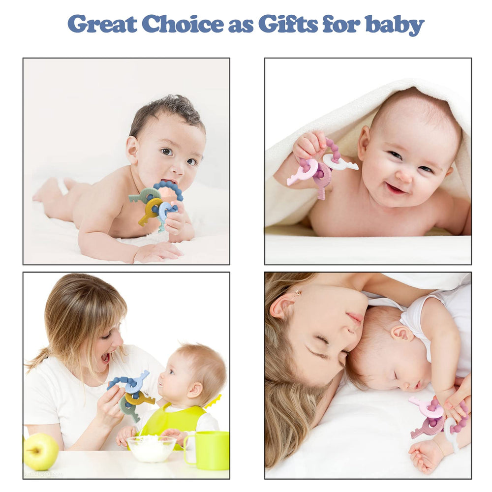 YAPPROMO Baby Teething Keys one-piece design minimizes choking risks during teething relief.