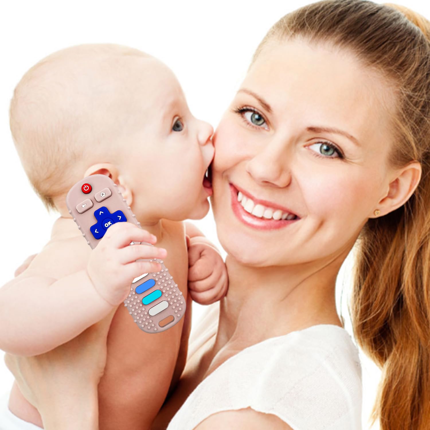 YAPPROMO back graphics-teether demonstrates shape recognition during teething