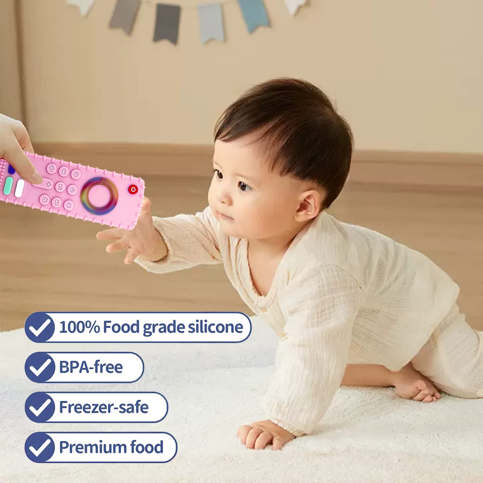 YAPPROMO dishwasher-safe-teether demonstrates easy-clean convenience for busy caregivers.