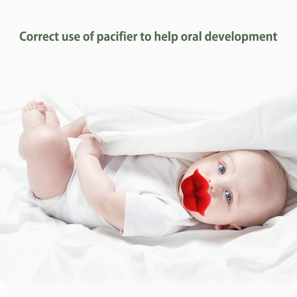 YAPPROMO orthodontic-design pacifier close-up showing baby-friendly fit and development support.
