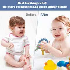 YAPPROMO teether textures close-up shows different chewing surfaces.