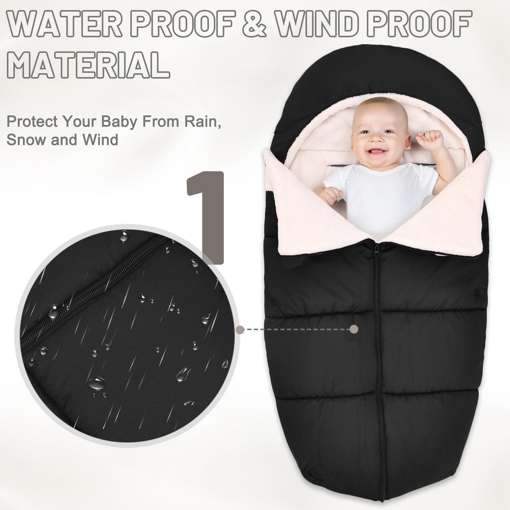 yarboofo Baby footmuff hood blocks wind for cozy outdoor strolls