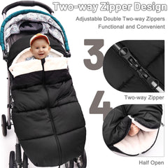 yarboofo Footmuff with 5 harness slots enhances stroller safety in motion