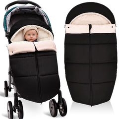 yarboofo Winter Warm Bunting Bag on stroller cover keeps baby warm during winter walks
